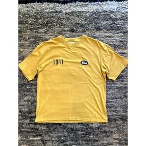 FILA Sport Men’s Large T Shirt 1911 European Oversize Urban Mustard RARE